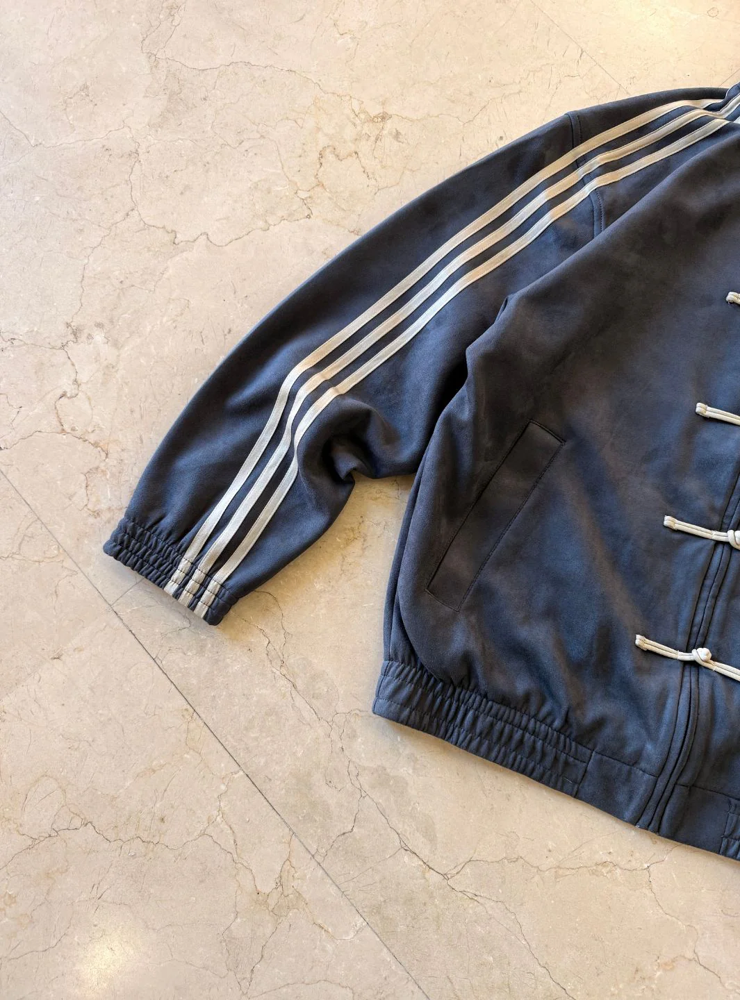 Adidas CTT Chinese Track Top 3.1 Gender Neutral Jacket Dark Grey (Asia Sizing) - Image 7