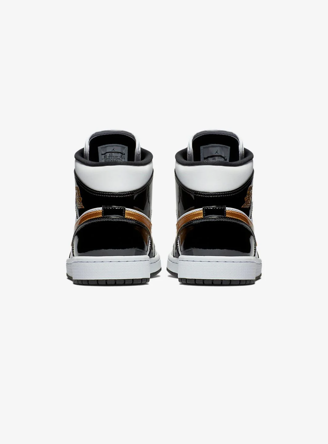 Air Jordan 1 Mid Patent Black White Gold - Image 4