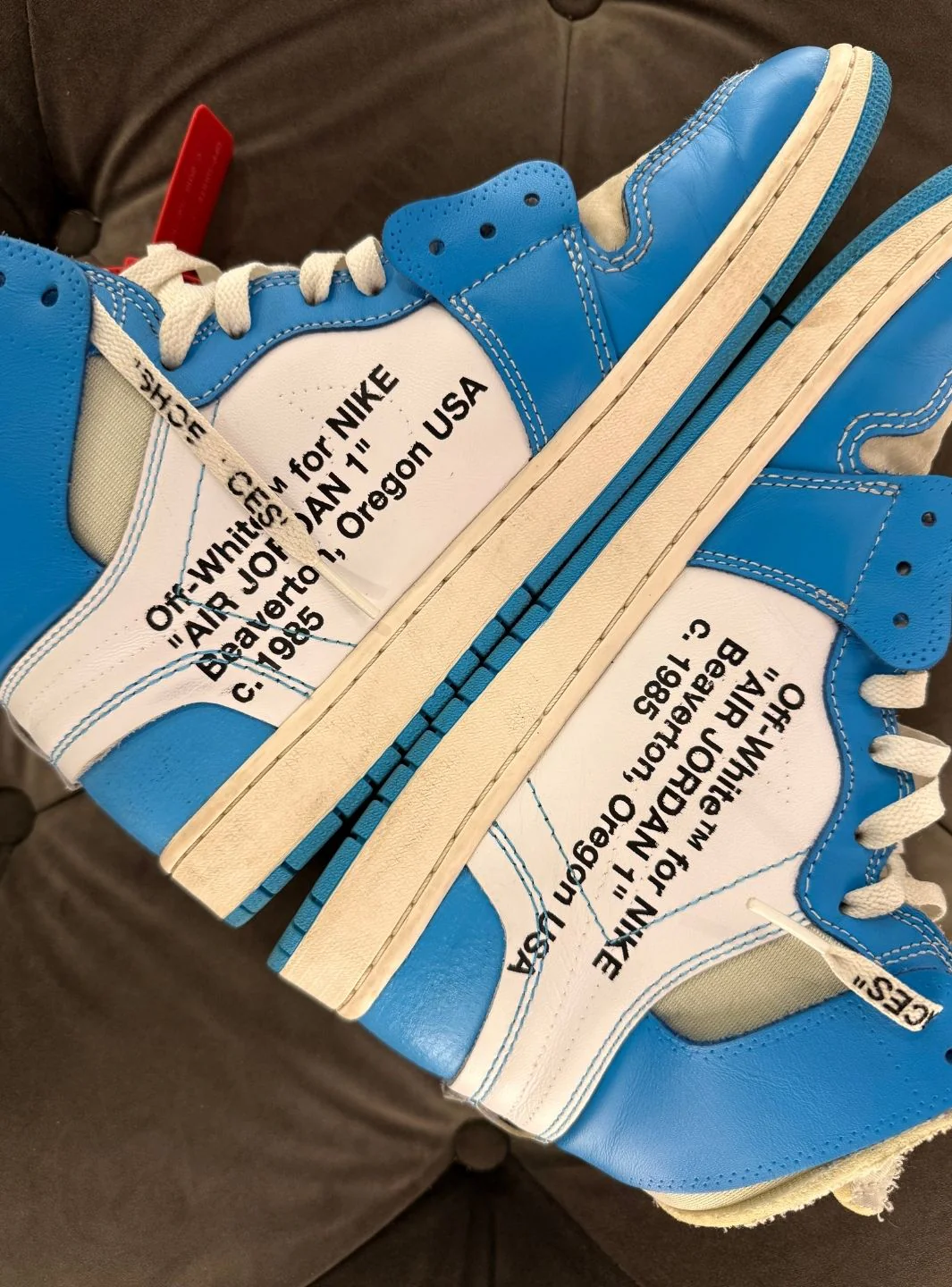 Air Jordan 1 Retro High Off-White University Blue - Usato 8.5/10 - Image 9