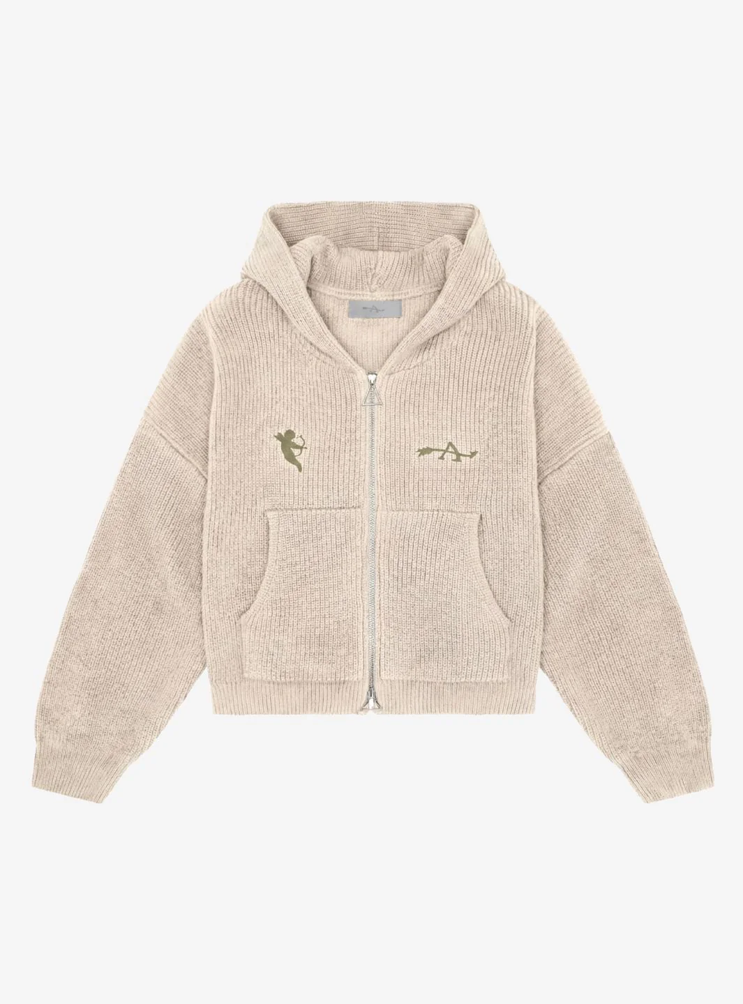 Appreciate Knitted Zip Up Hooded Desert