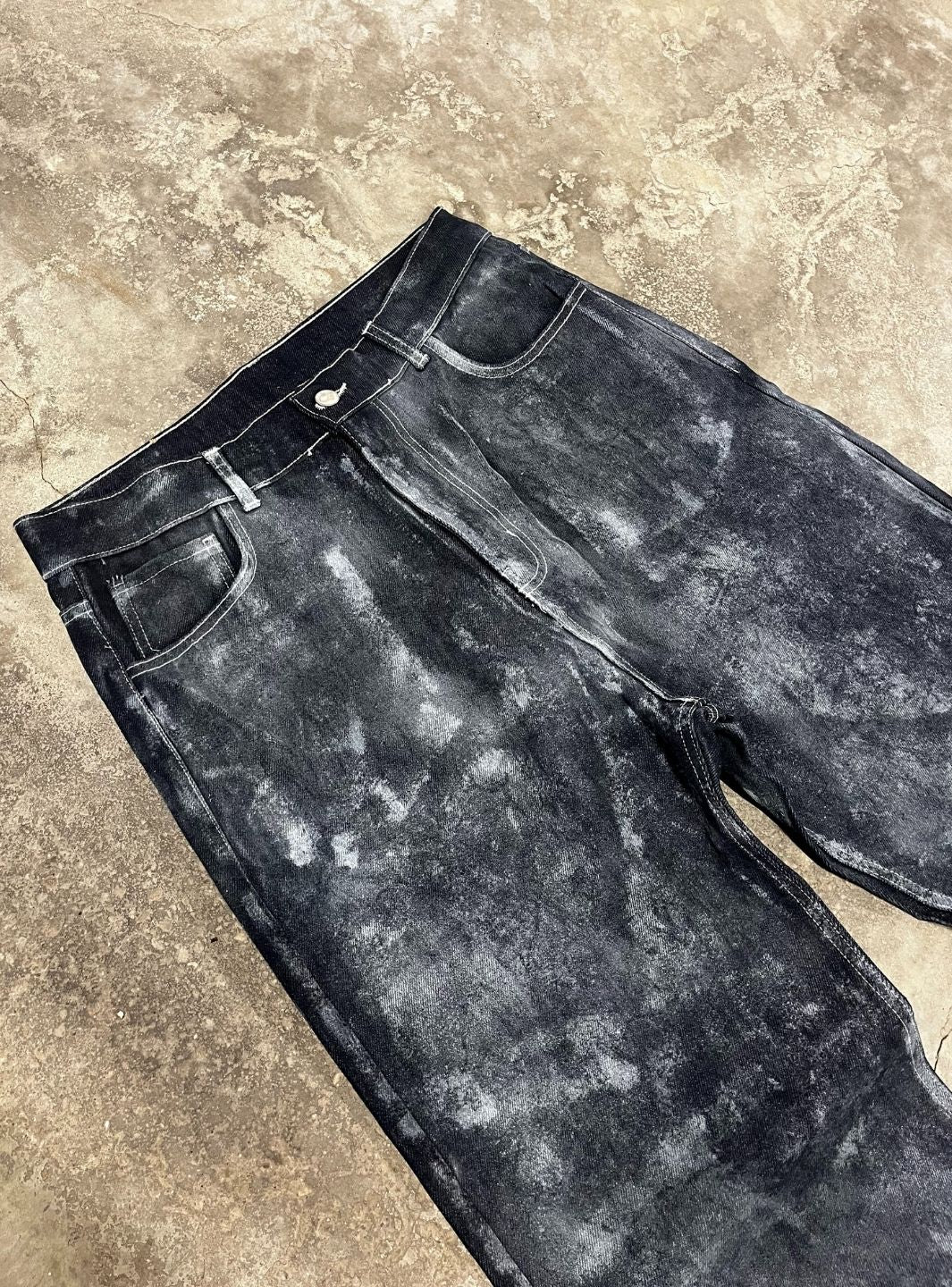 Artexplora House Painter Custom Raw Denim Bootcut Jeans - Image 4