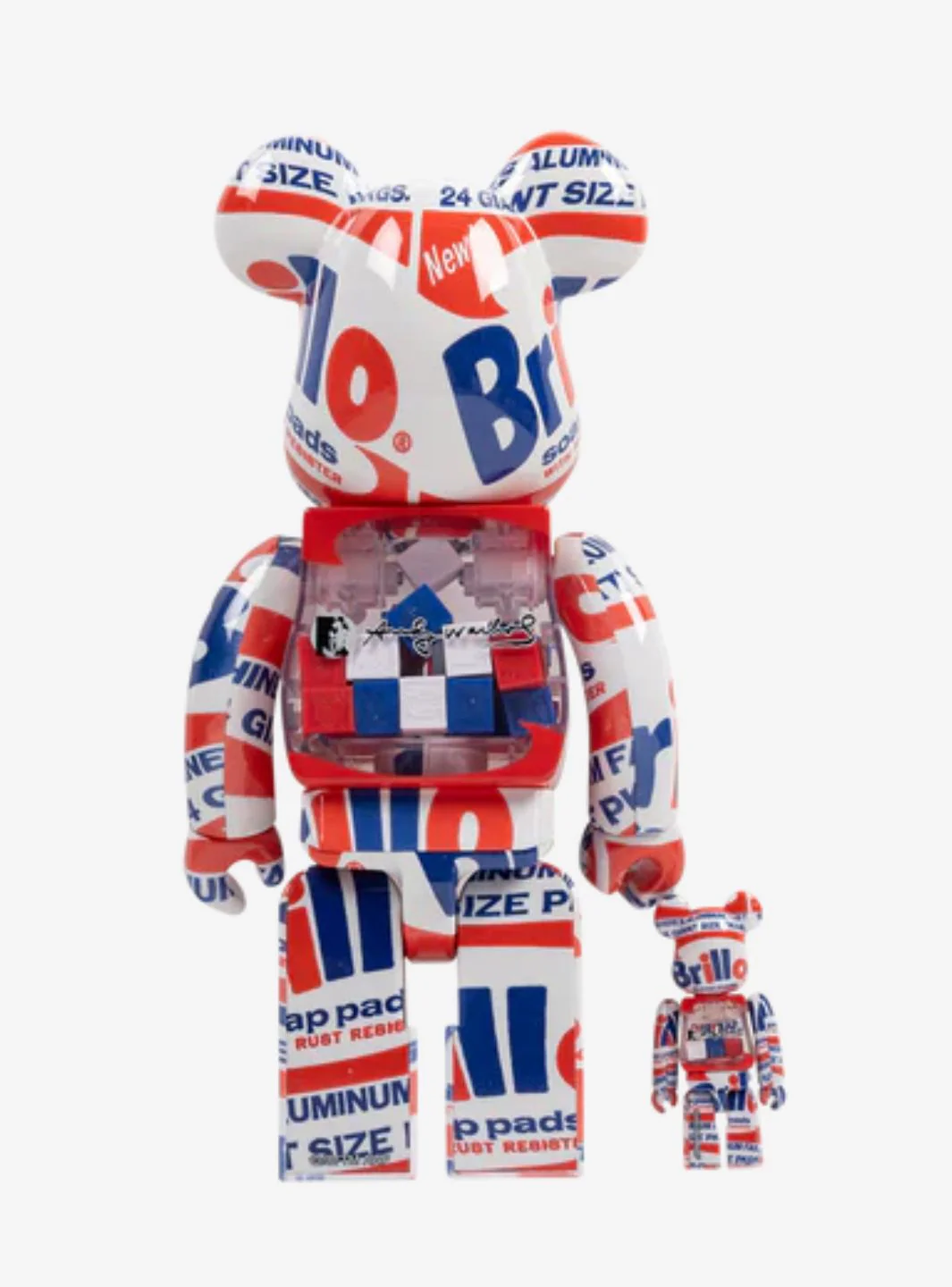 Bearbrick Andy Warhol "Brillo" 100% & 400% Set - Image 3