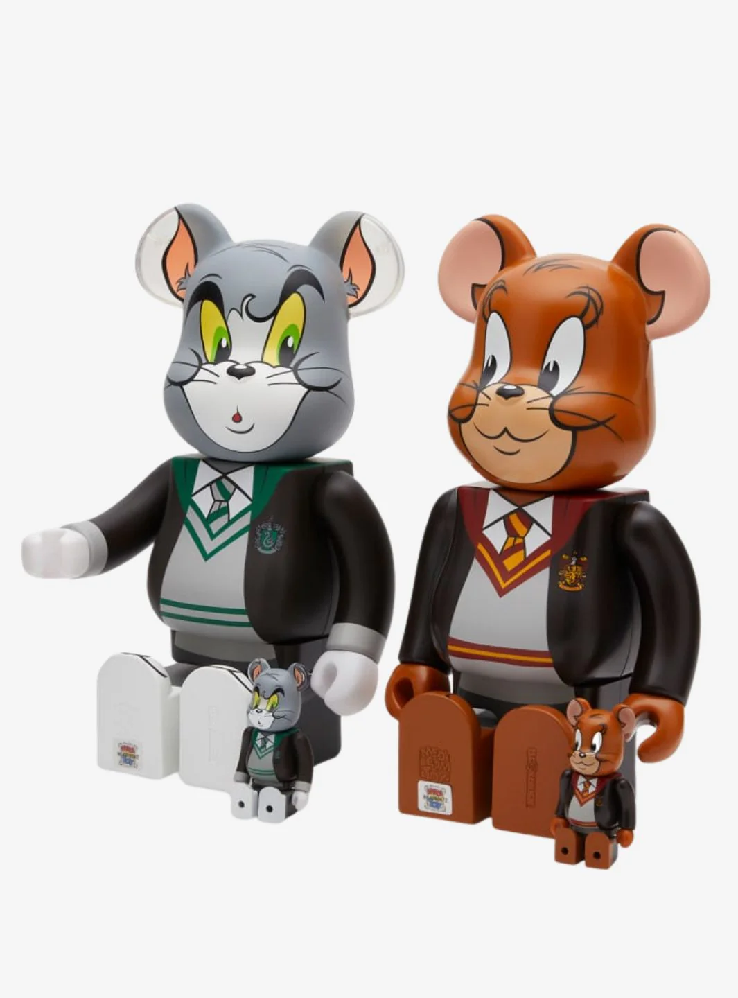 Bearbrick x Tom And Jerry in Hogwarts House Robes 100% 400% 4-Pc Set - Image 4