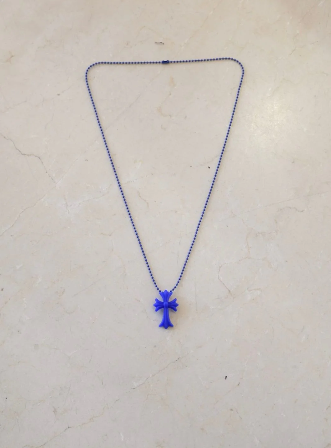 Chrome Hearts Cross Silicon Ball Chain Blue - Image 7