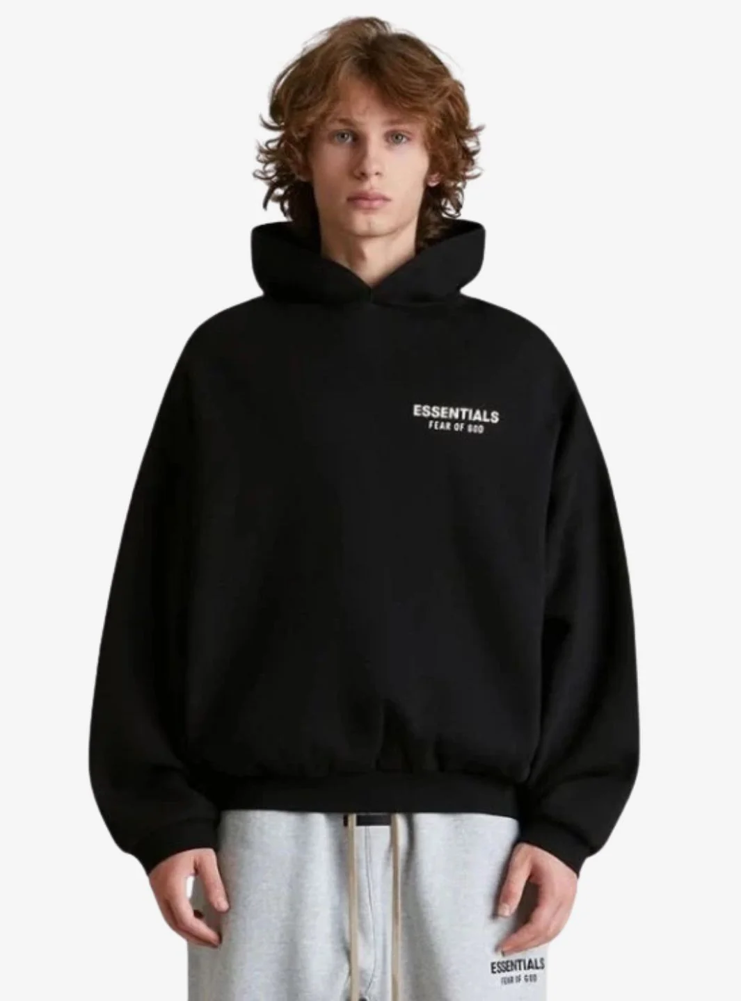 Fear of God Essentials Fleece Hoodie Black (FW24) - Image 3