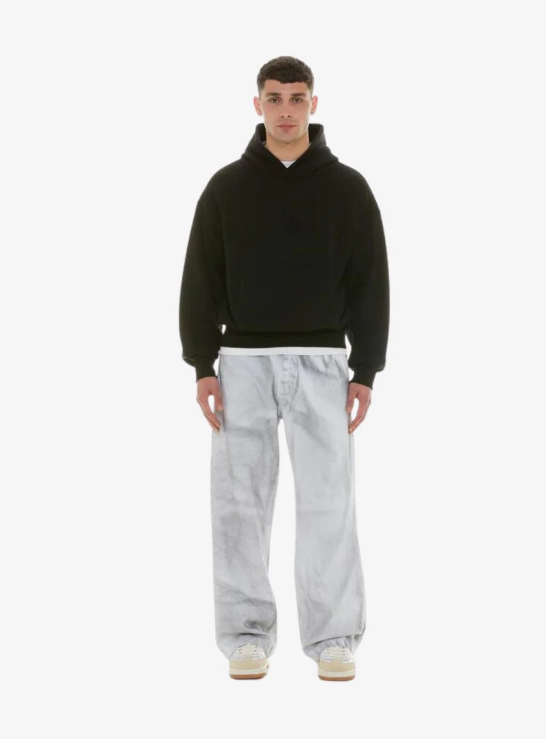 Garment Workshop Double Layer Hoodie Black - Image 4