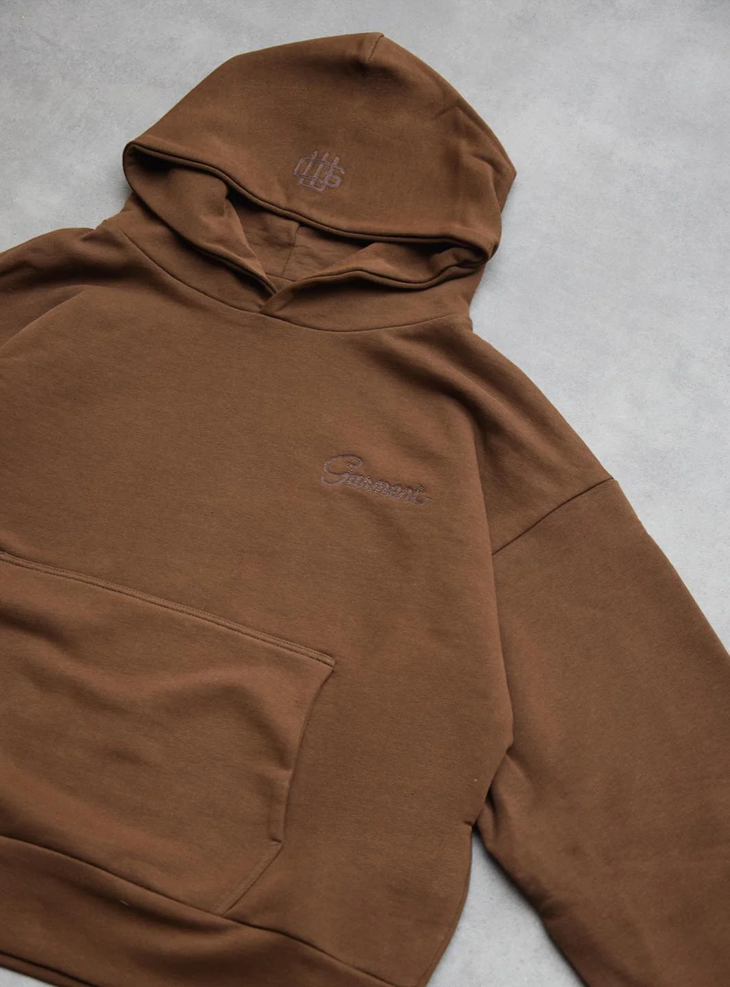 Garment Workshop Double Layer Hoodie Brown - Image 3