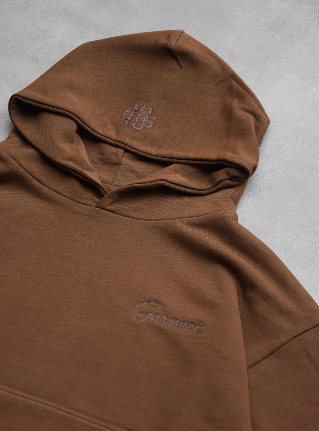 Garment Workshop Double Layer Hoodie Brown - Image 4
