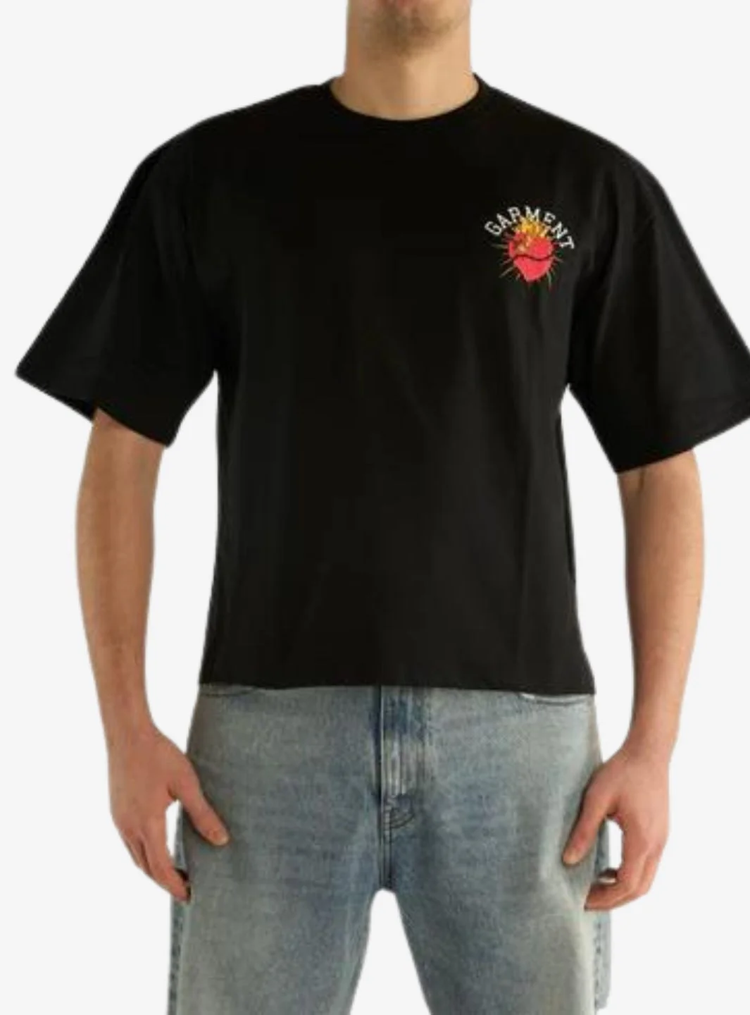 Garment Workshop Printed Heart T-Shirt Black - Image 2