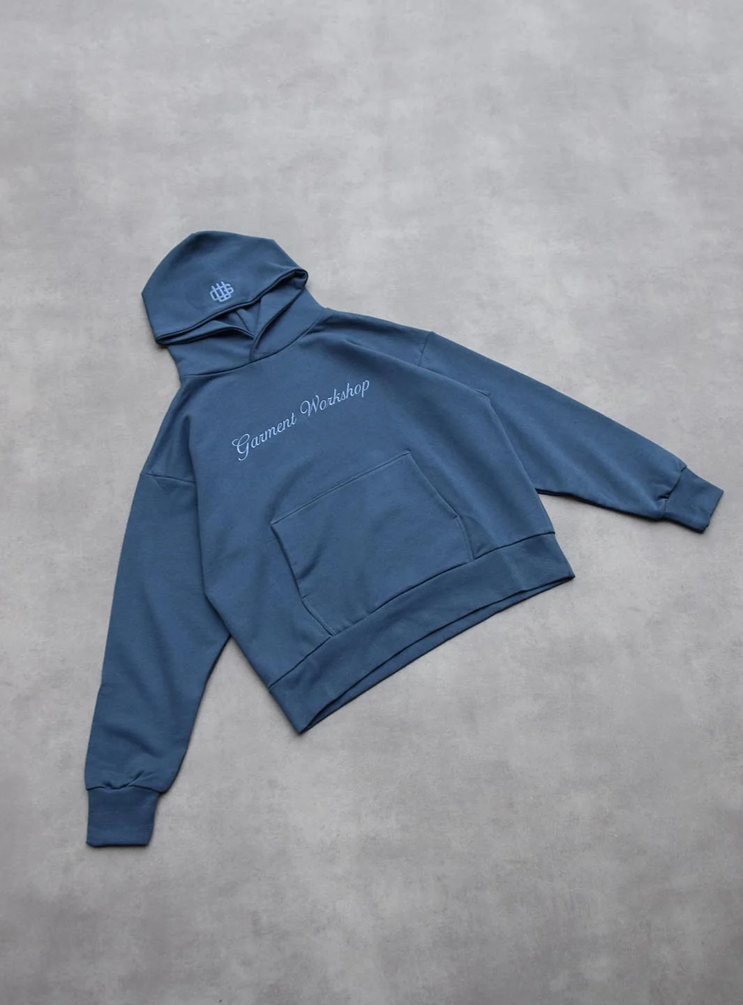 Garment Workshop Single Layer Lettering Hoodie Navy - Image 2
