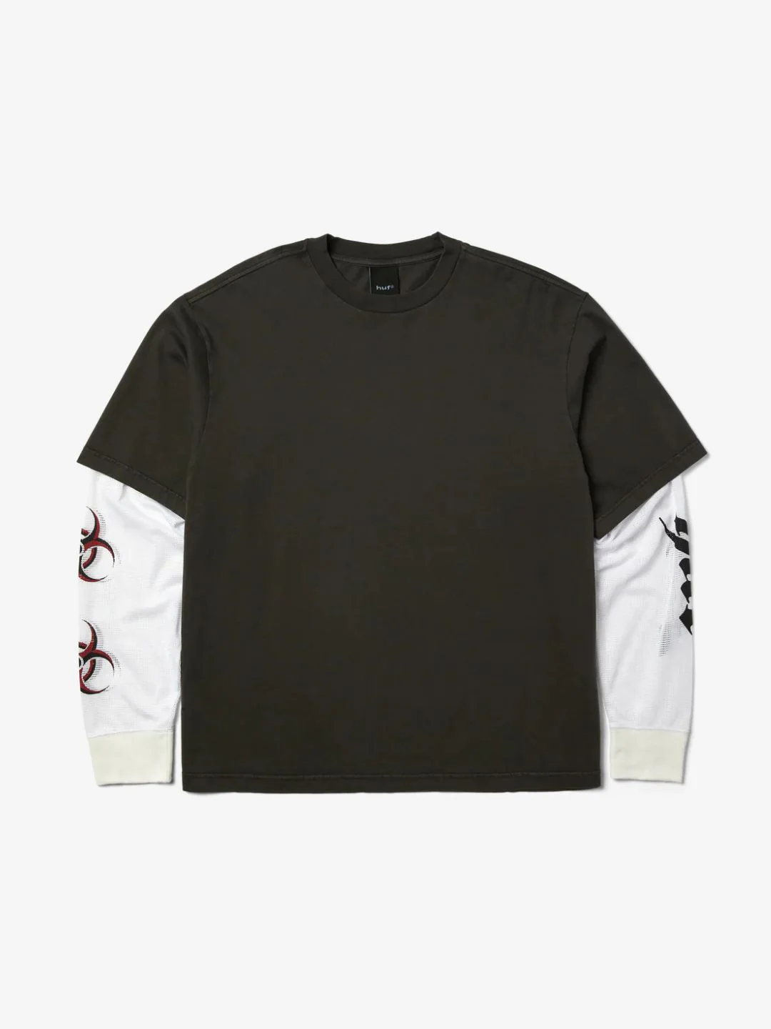 HUF Leon Long Sleeve Double Layer Top Vintage Black