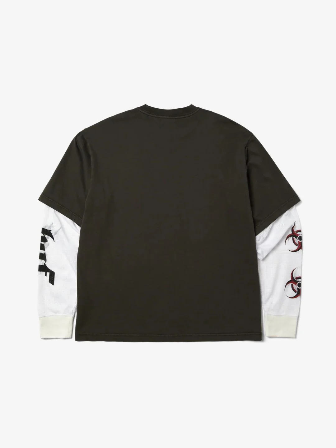 HUF Leon Long Sleeve Double Layer Top Vintage Black - Image 2