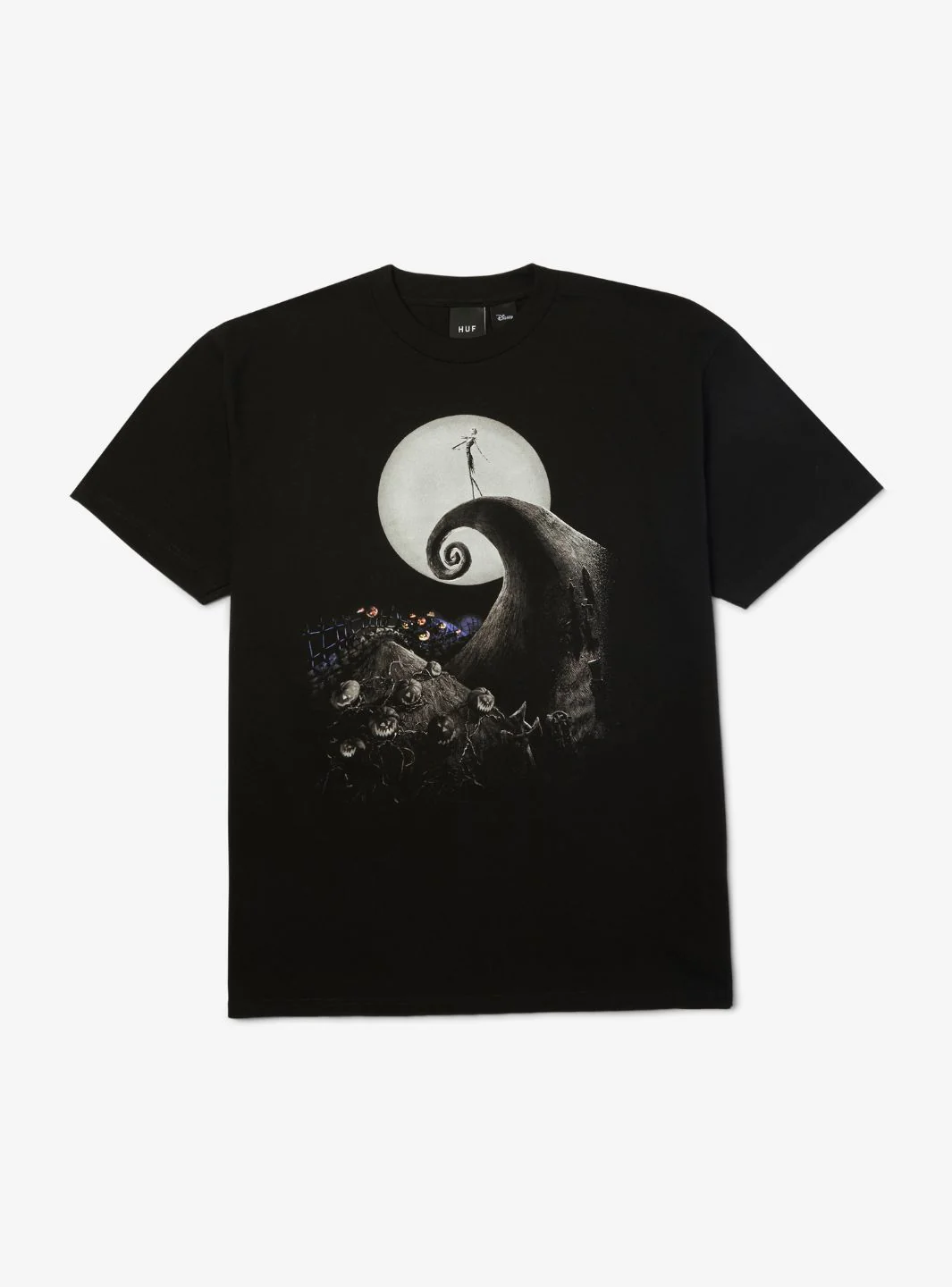 HUF x Disney Nightmare Before Christmas Spiral Hills T-Shirt Black