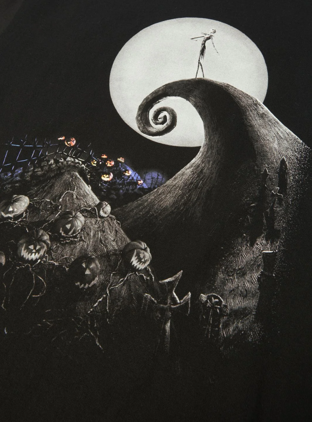 HUF x Disney Nightmare Before Christmas Spiral Hills T-Shirt Black - Image 3