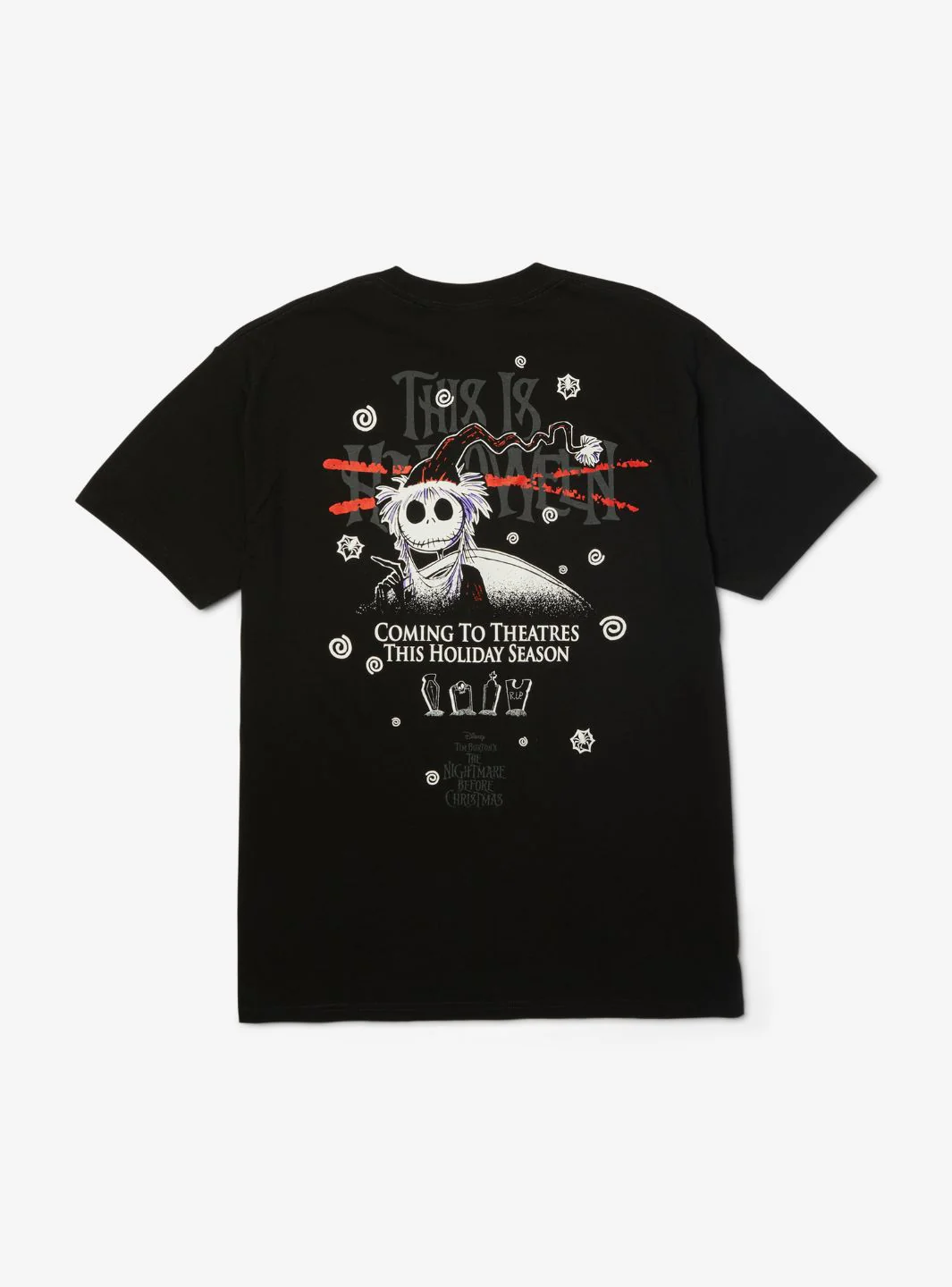 HUF x Disney Nightmare Before Christmas Xmas T-Shirt Black - Image 2