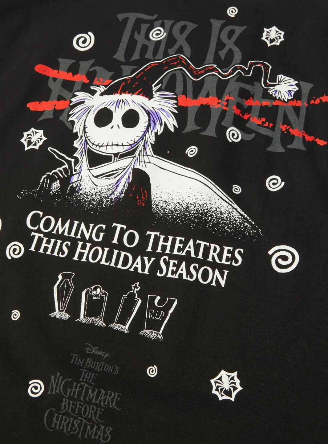 HUF x Disney Nightmare Before Christmas Xmas T-Shirt Black - Image 3