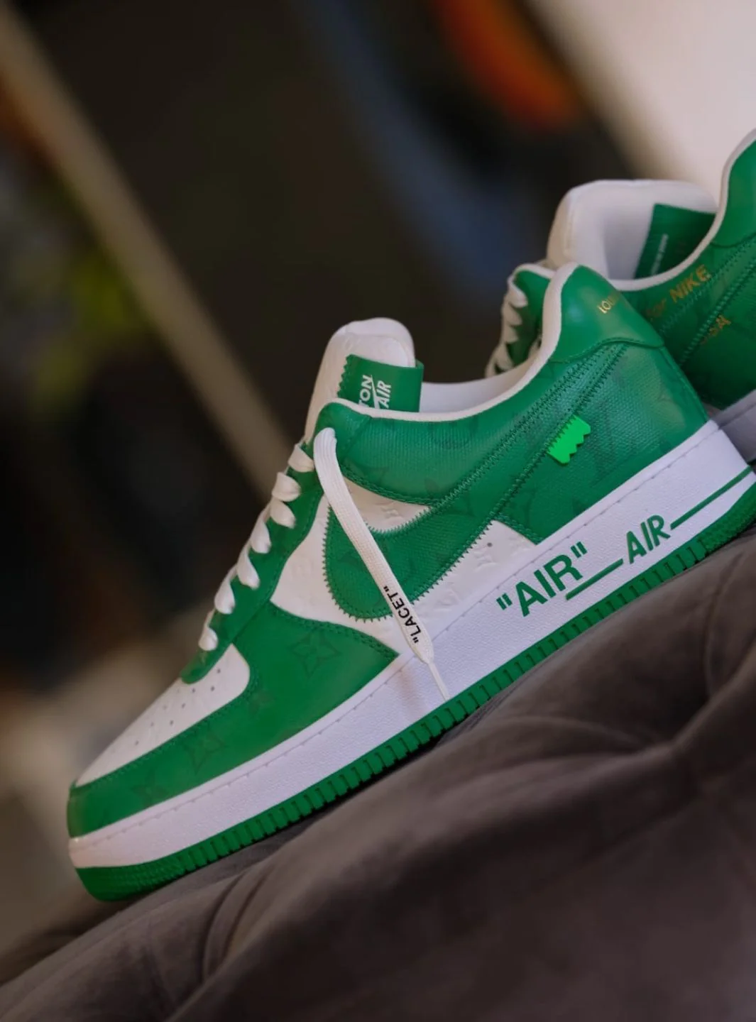 Louis Vuitton Nike Air Force 1 Low By Virgil Abloh White Green - Image 10