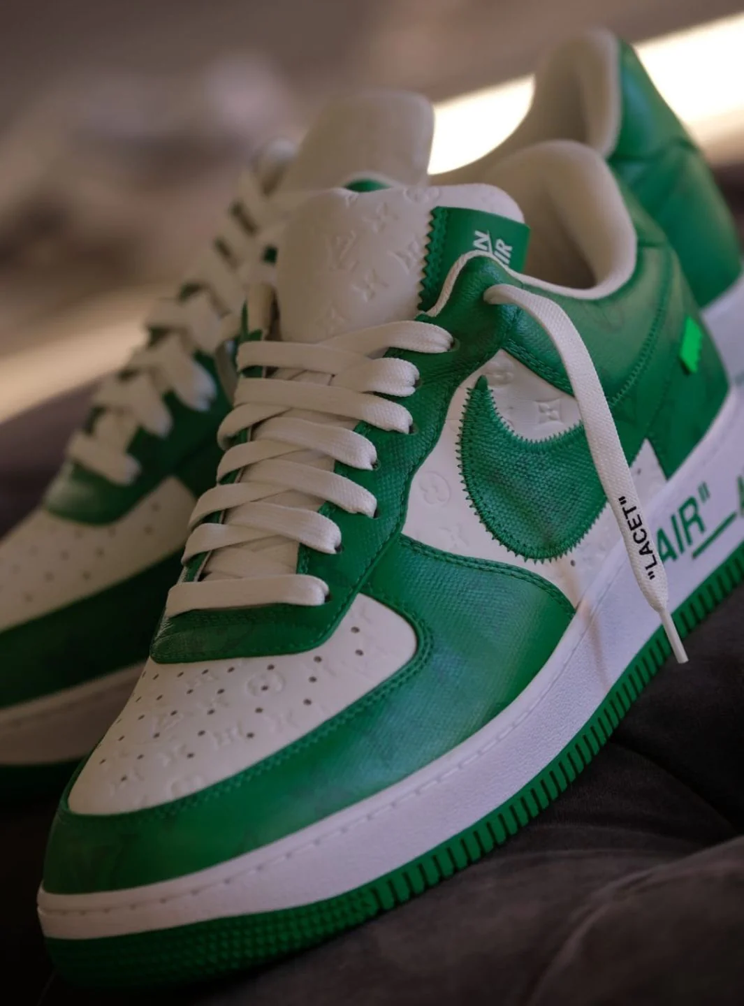 Louis Vuitton Nike Air Force 1 Low By Virgil Abloh White Green - Image 14