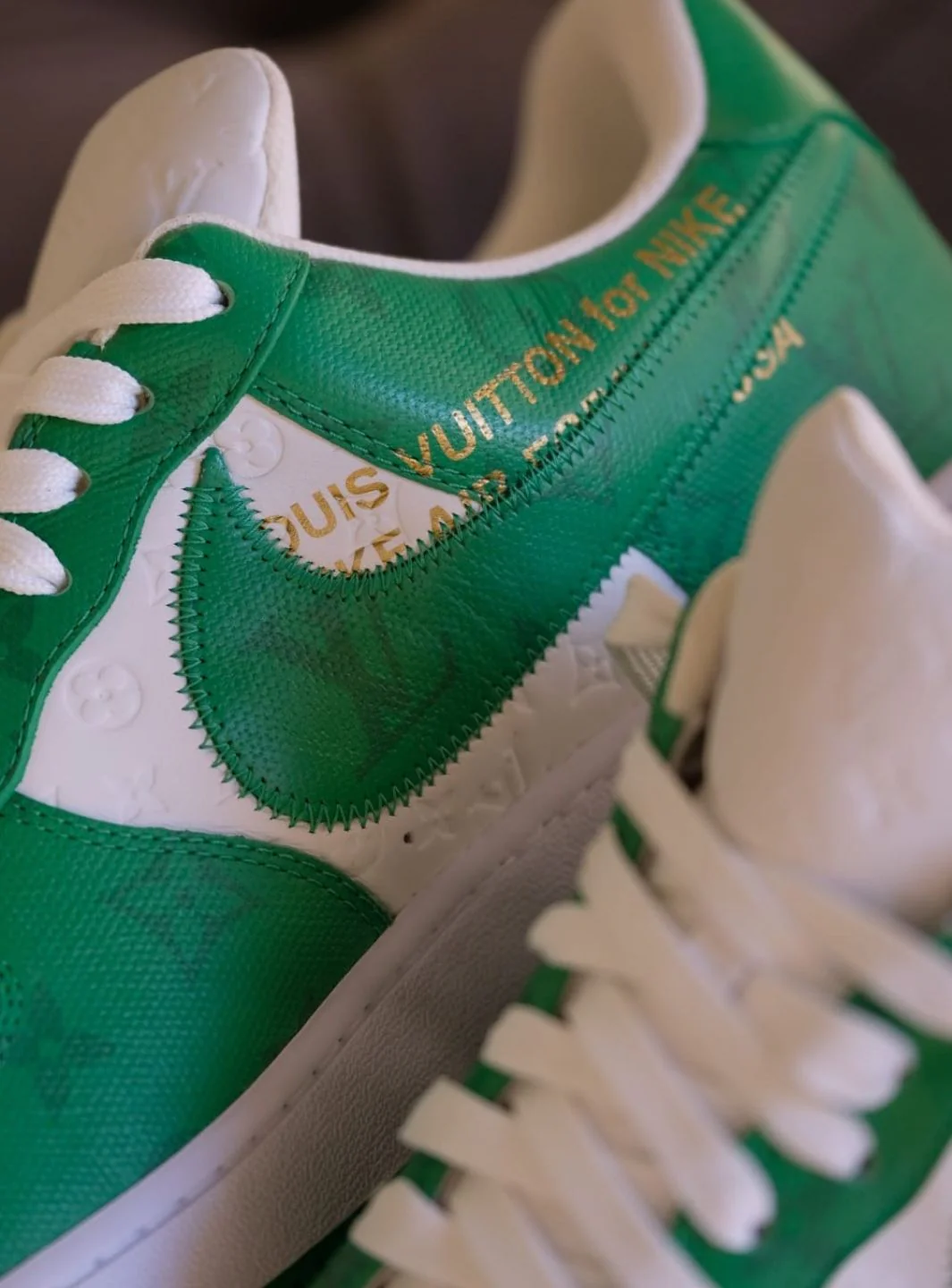 Louis Vuitton Nike Air Force 1 Low By Virgil Abloh White Green - Image 6