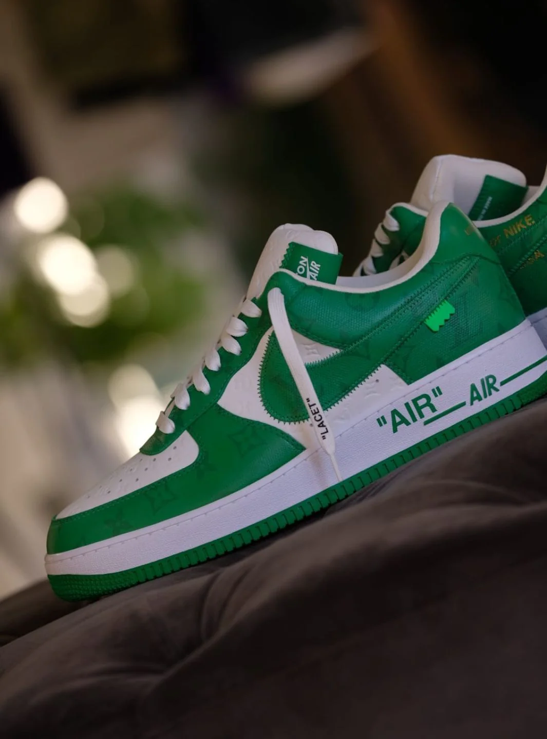 Louis Vuitton Nike Air Force 1 Low By Virgil Abloh White Green - Image 7