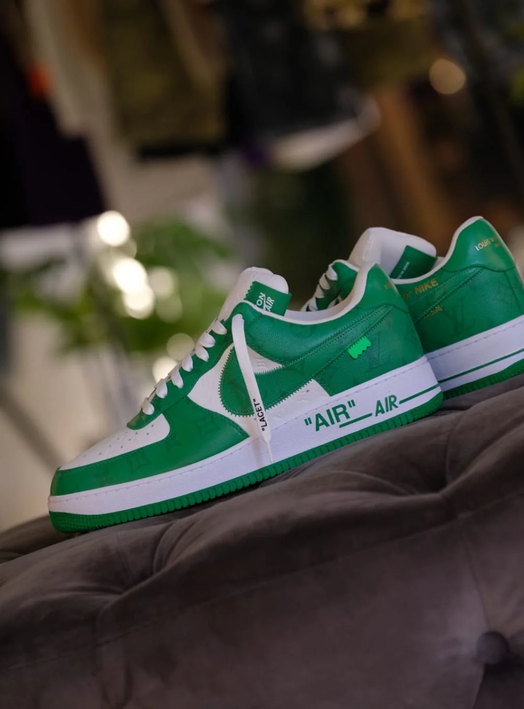 Louis Vuitton Nike Air Force 1 Low By Virgil Abloh White Green - Image 9