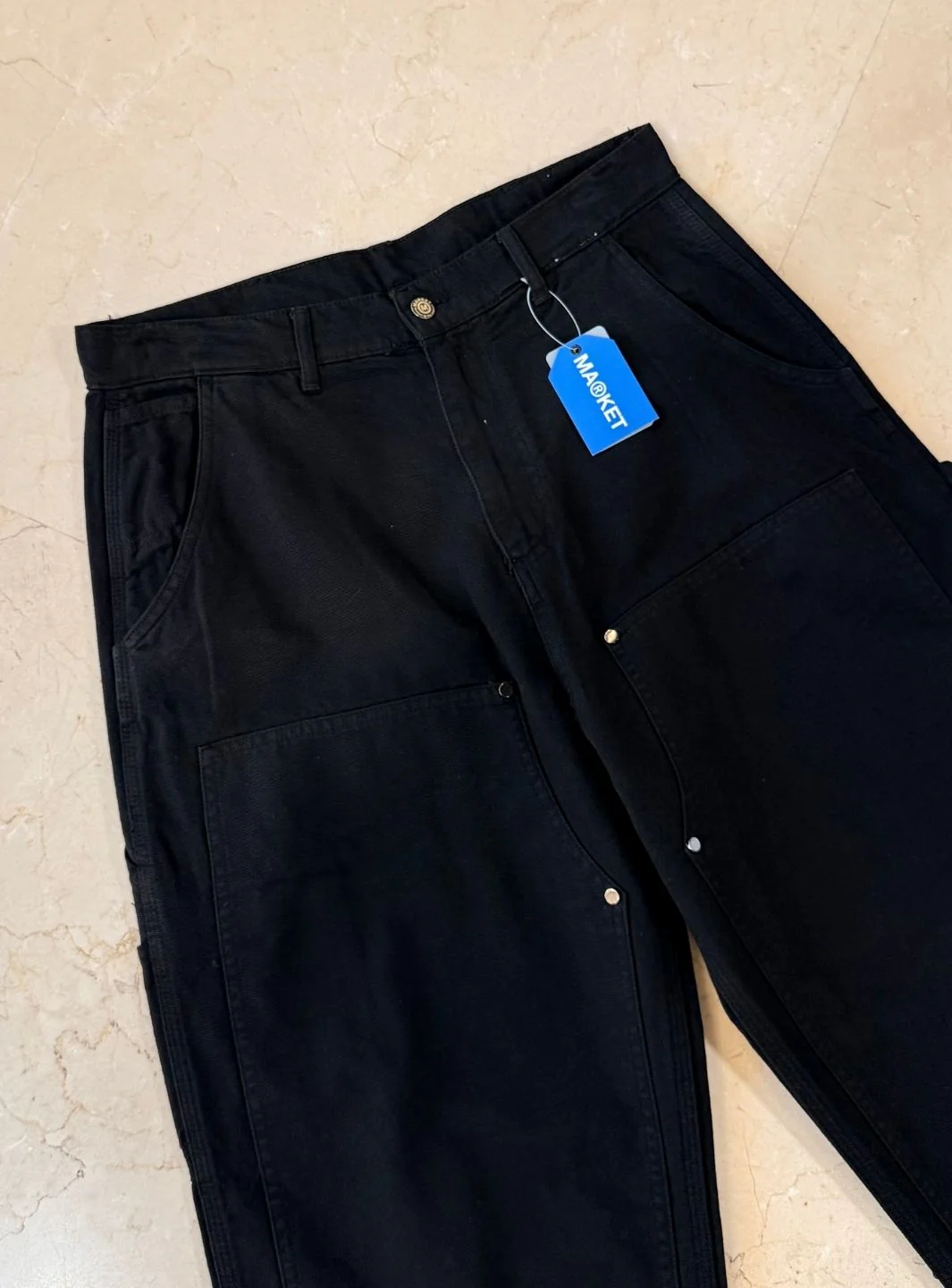 Market Studios Black Pants Double Knee Workpants - Image 4