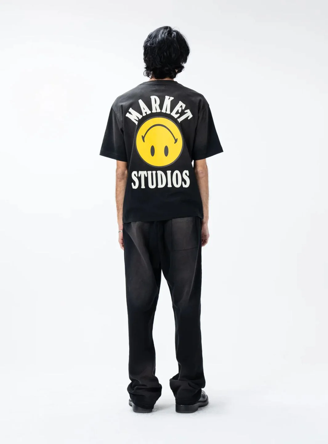 Market Studios Smiley Lockup T-Shirt Jet Black - Image 6