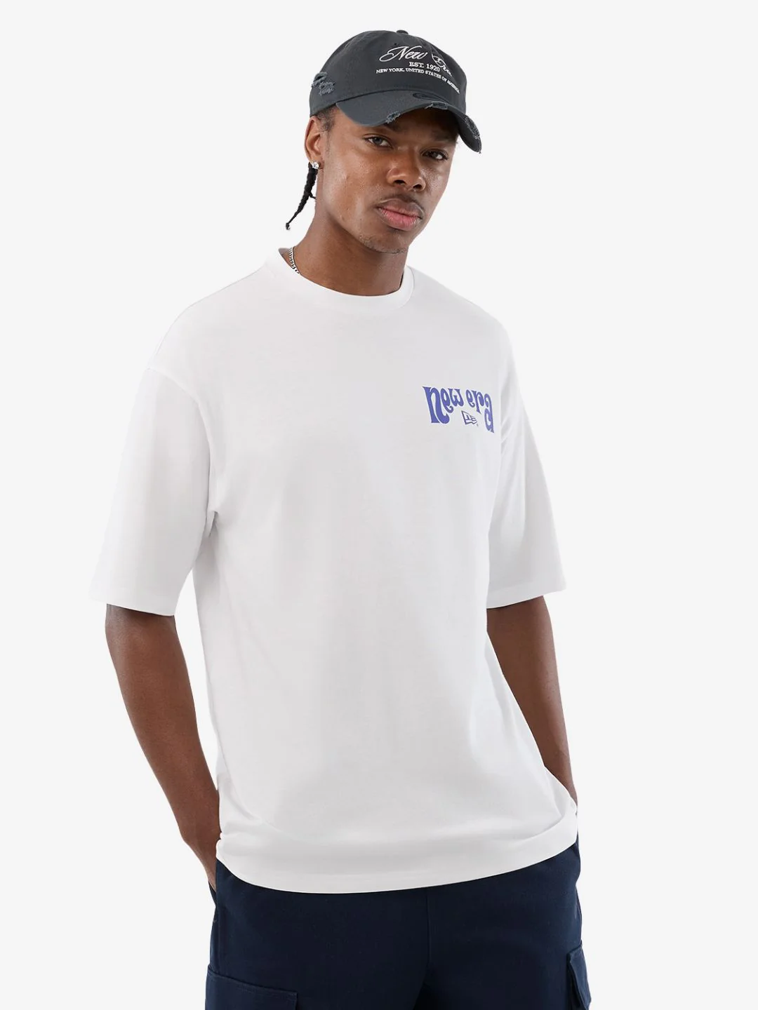 New Era Fun Graphic Oversized T-Shirt White