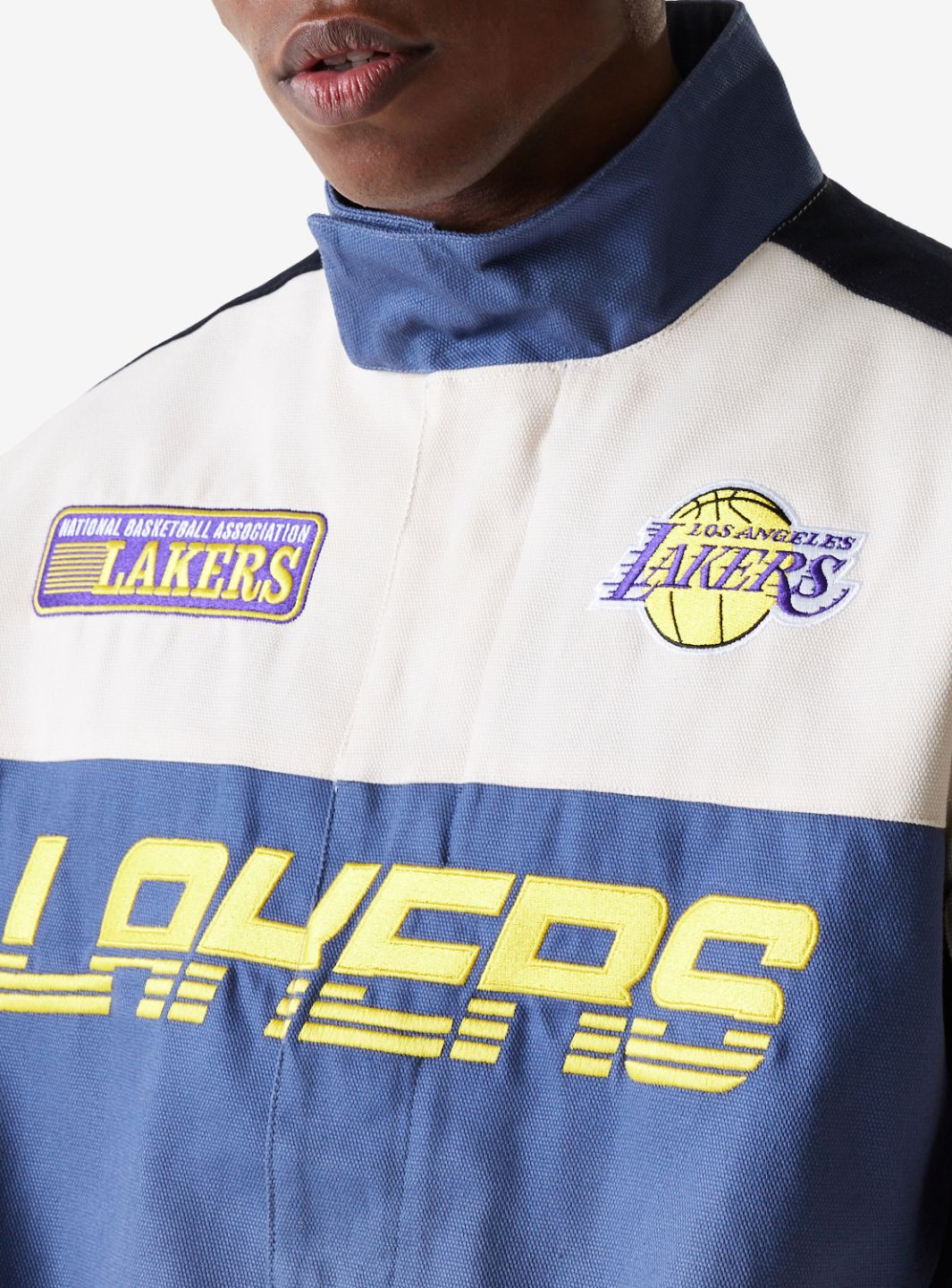 New Era LA Lakers NBA Dark Blue Motorsports Jacket - Image 3