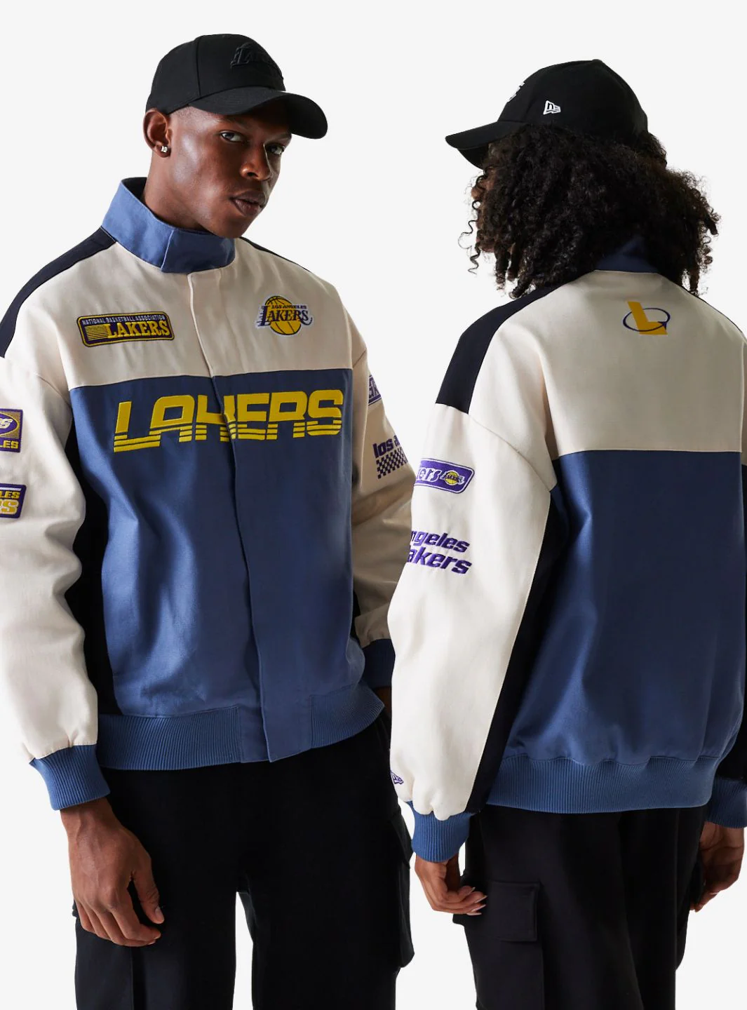 New Era LA Lakers NBA Dark Blue Motorsports Jacket - Image 6