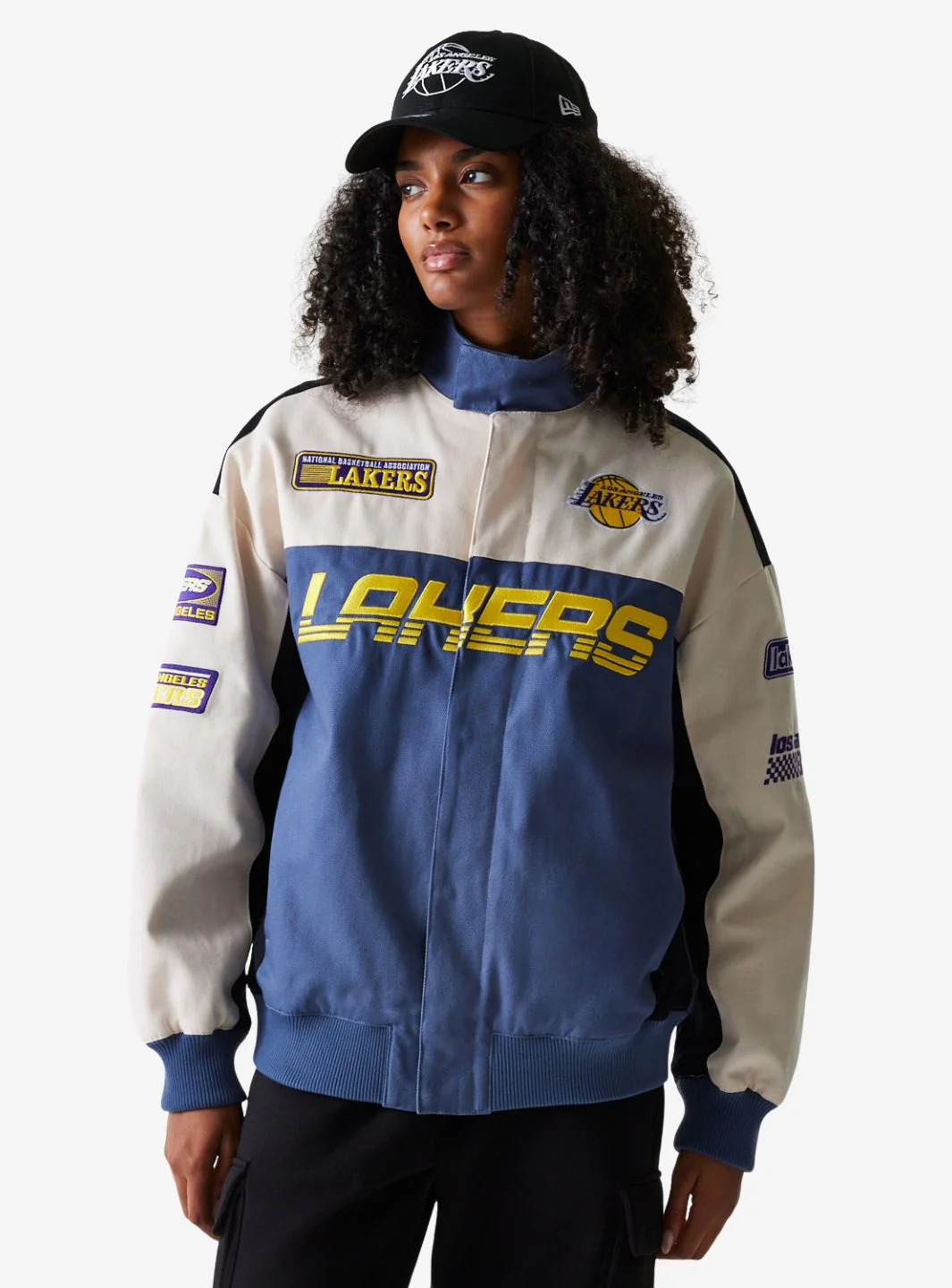 New Era LA Lakers NBA Dark Blue Motorsports Jacket - Image 7