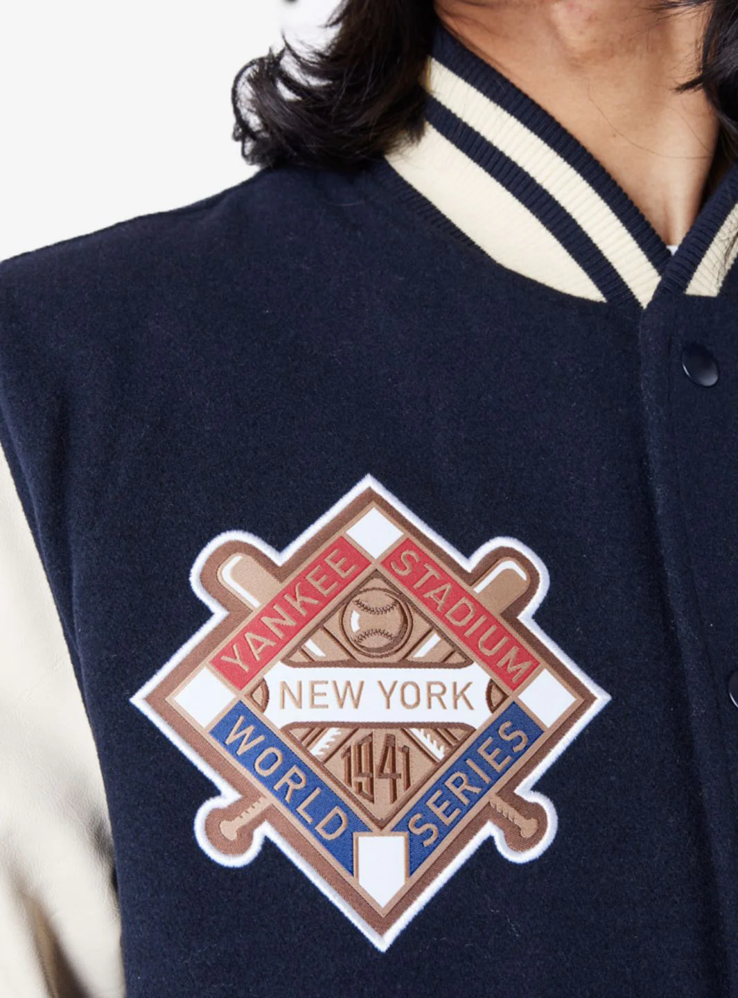 New Era New York Yankees MLB Patch Navy Varsity Jacket - Image 7