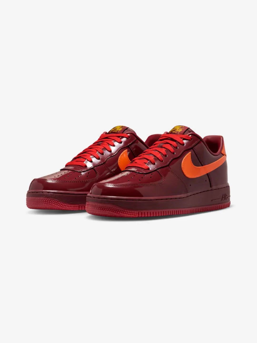 Nike Air Force 1 Low Patent Leather Dark Team Red Safety Orange - Image 2
