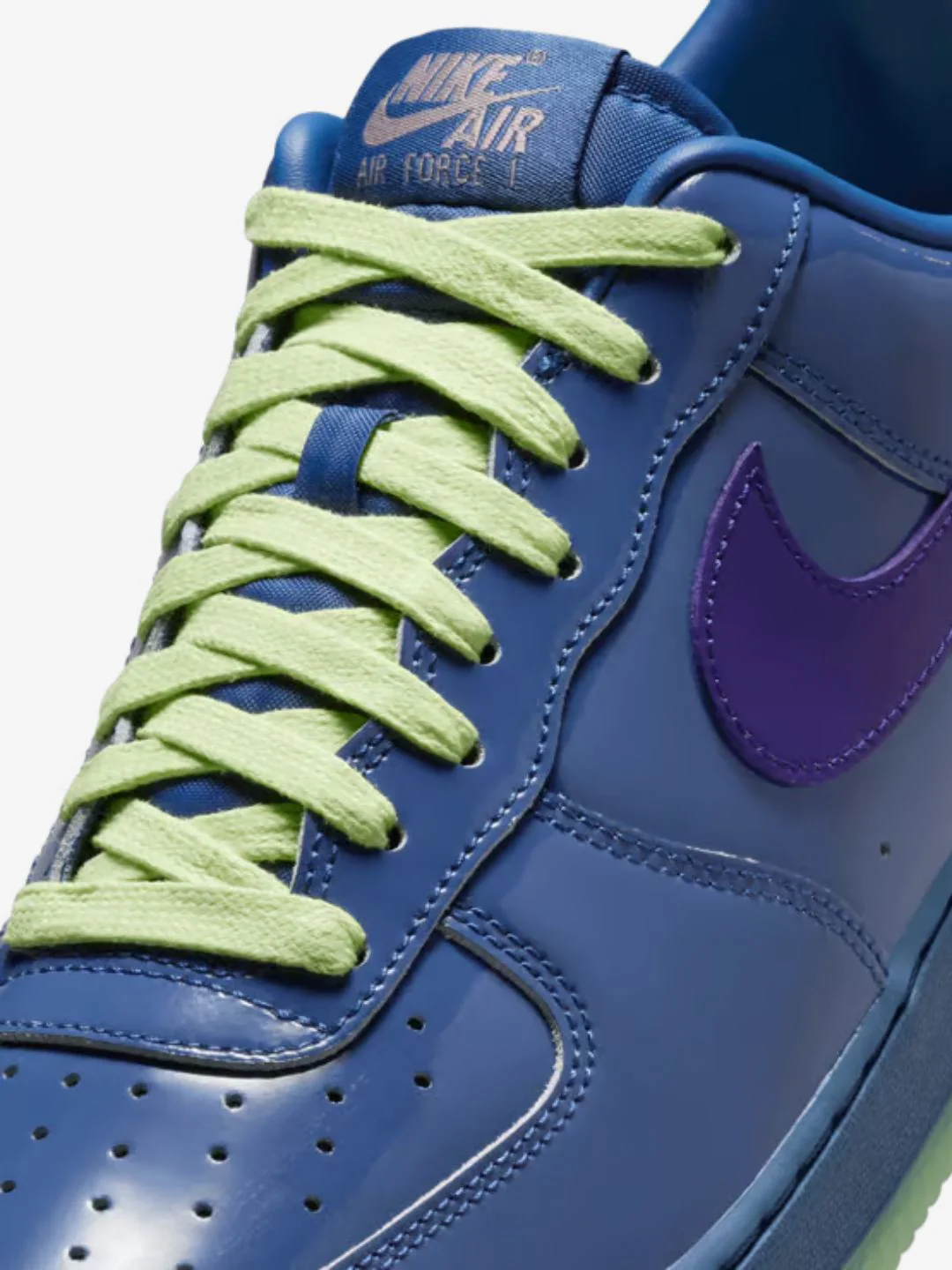 Nike Air Force 1 Low Patent Leather Mystic Navy Grape Ice - Image 3