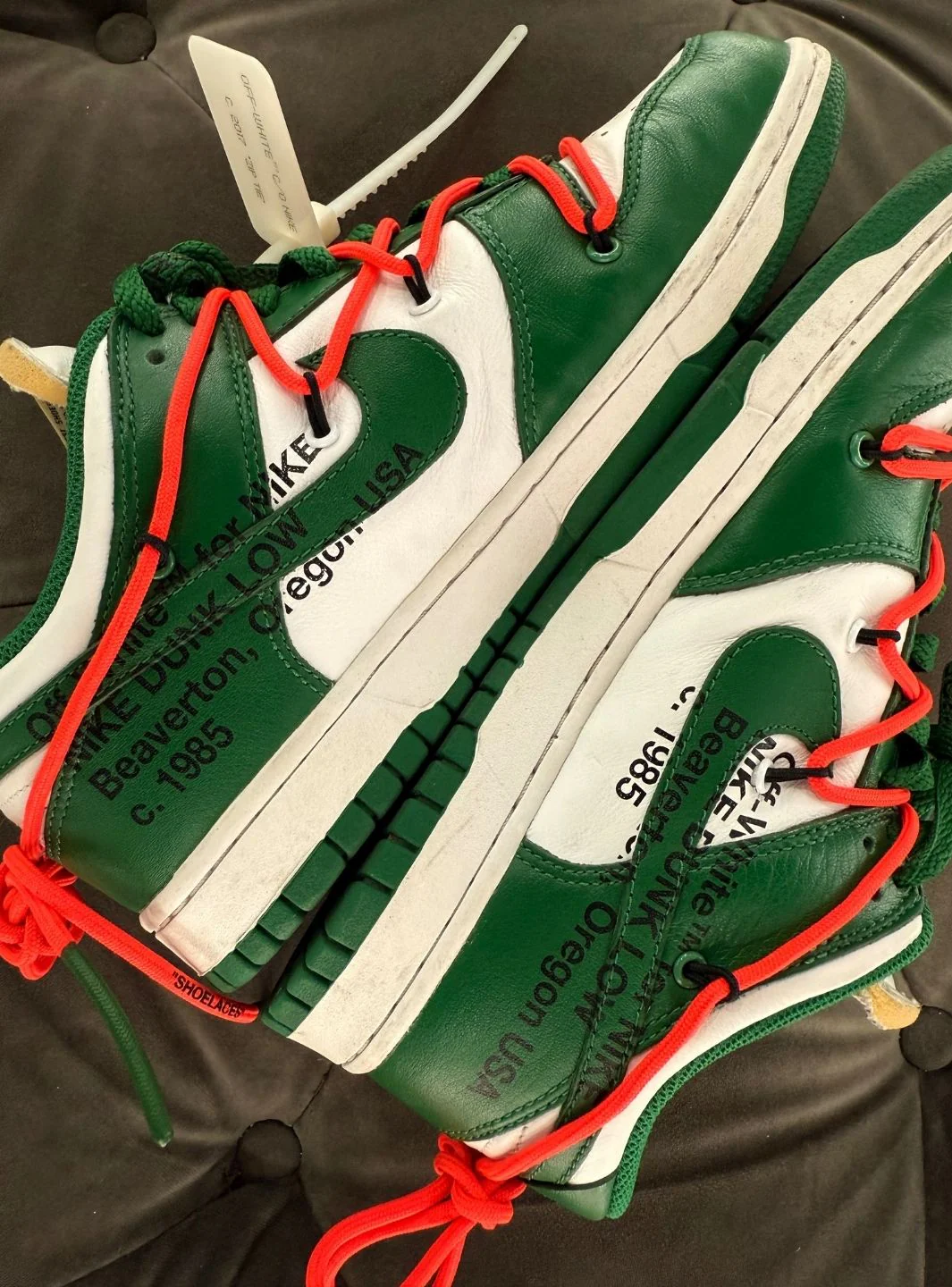 Nike Dunk Low Off-White Pine Green - Usato 9/10 - Image 8