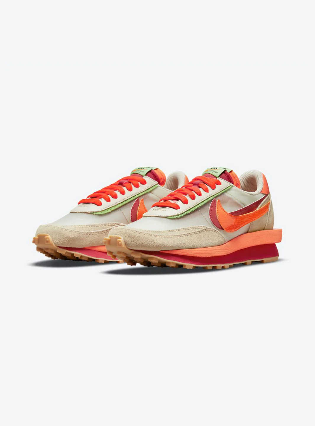 Nike LD Waffle Sacai CLOT Kiss of Death Net Orange Blaze - Image 2