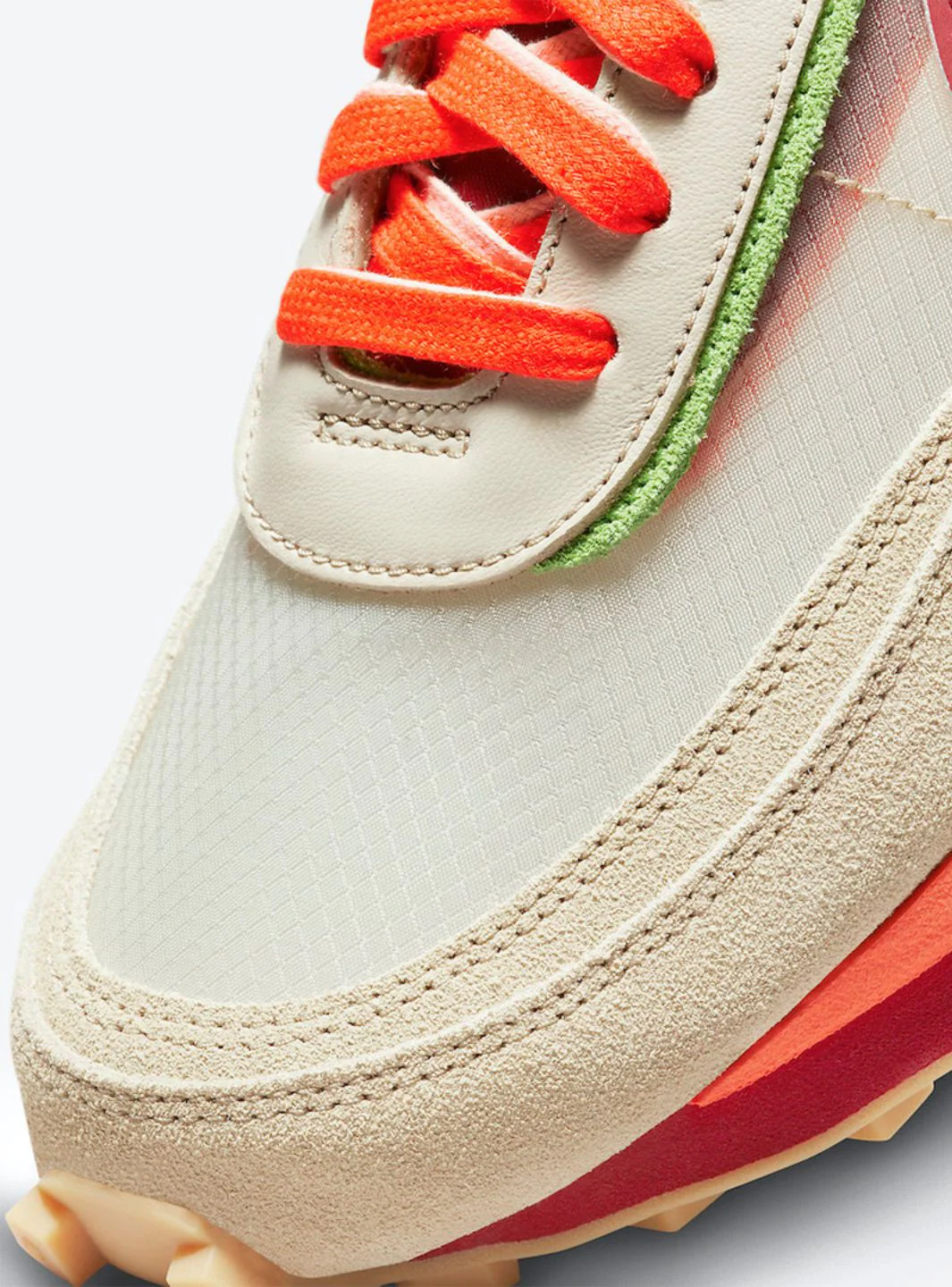 Nike LD Waffle Sacai CLOT Kiss of Death Net Orange Blaze - Image 3
