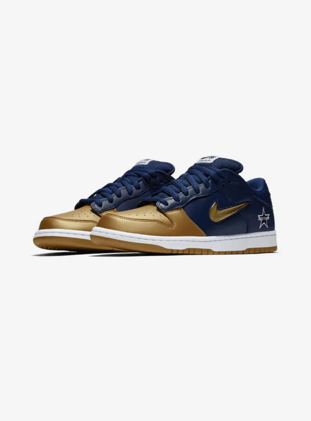 Nike SB Dunk Low Supreme Jewel Swoosh Gold - Image 2
