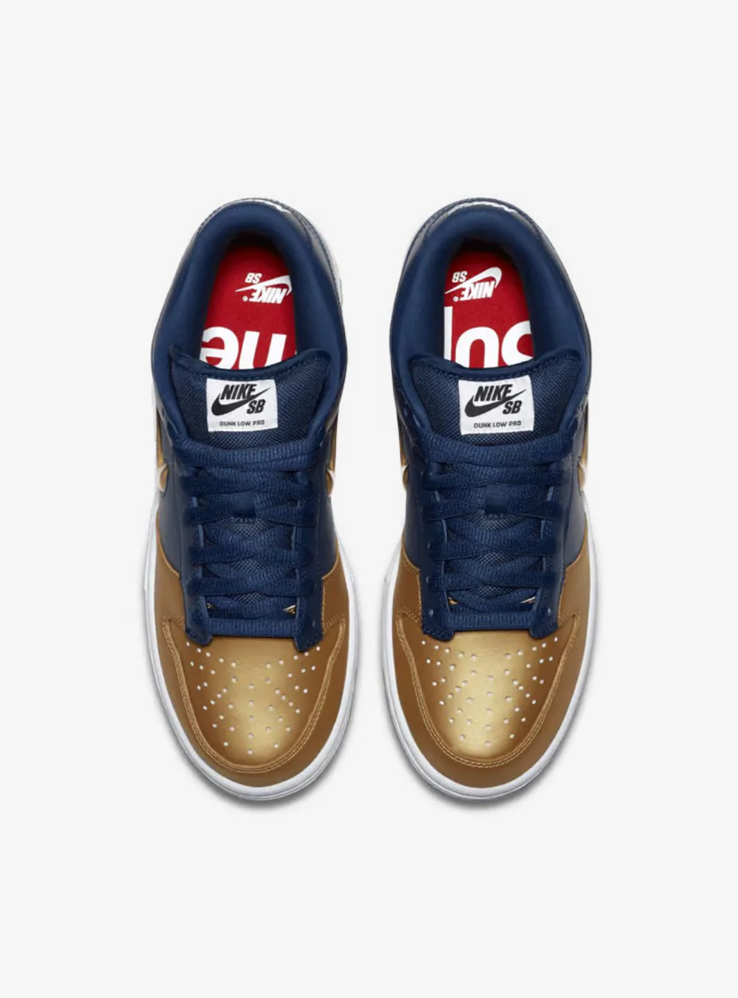 Nike SB Dunk Low Supreme Jewel Swoosh Gold - Image 3