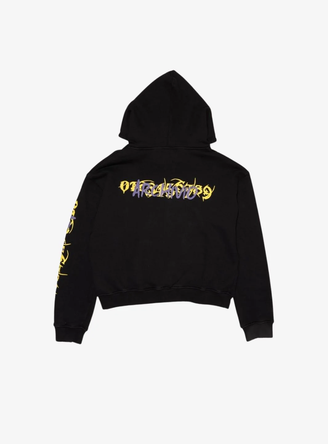 Numeri Archivio Zip Up Hooded Sweatshirt Black Yellow Purple - Image 2