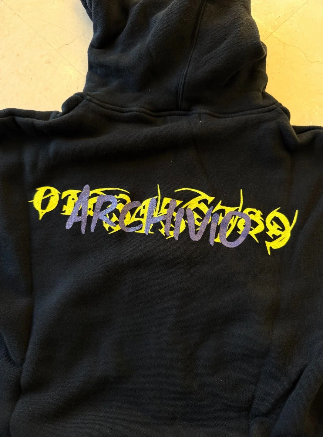 Numeri Archivio Zip Up Hooded Sweatshirt Black Yellow Purple - Image 8