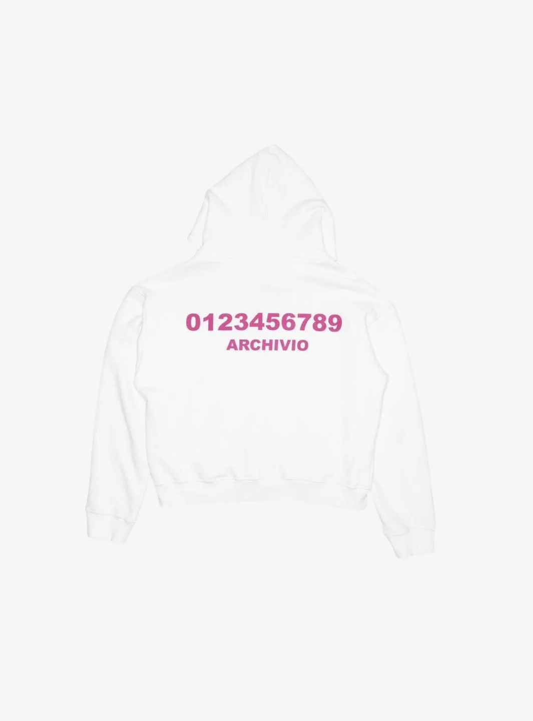 Numeri Archivio Zip Up Hooded Sweatshirt White Fuchsia - Image 2