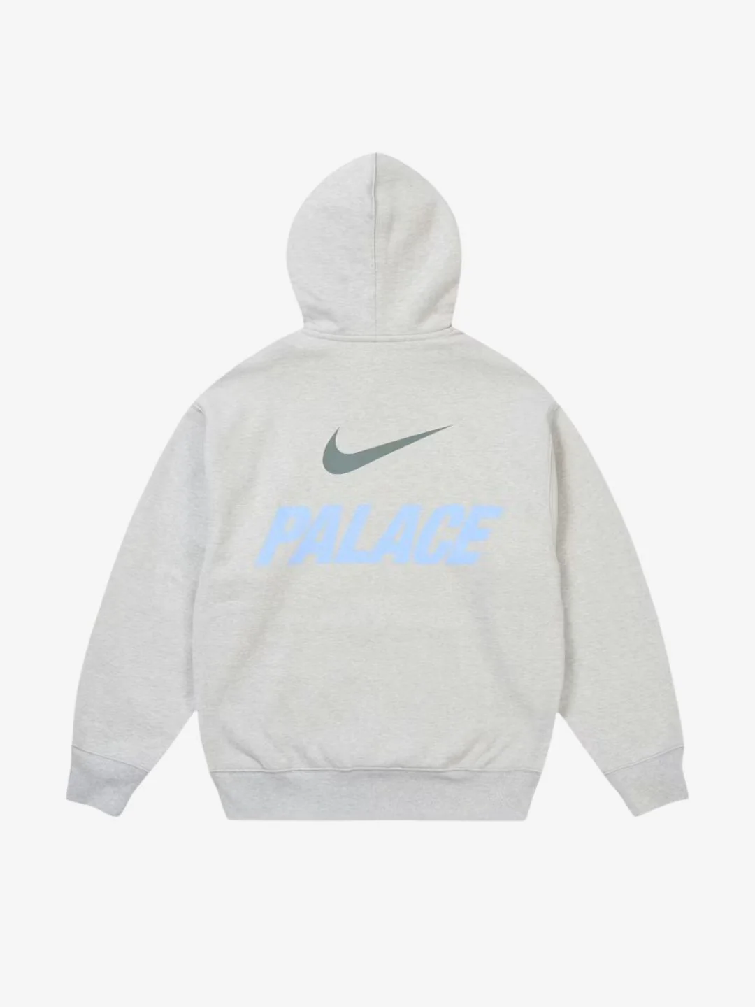 Palace x Nike Font Swoosh Hoodie Grey Marl - Image 2