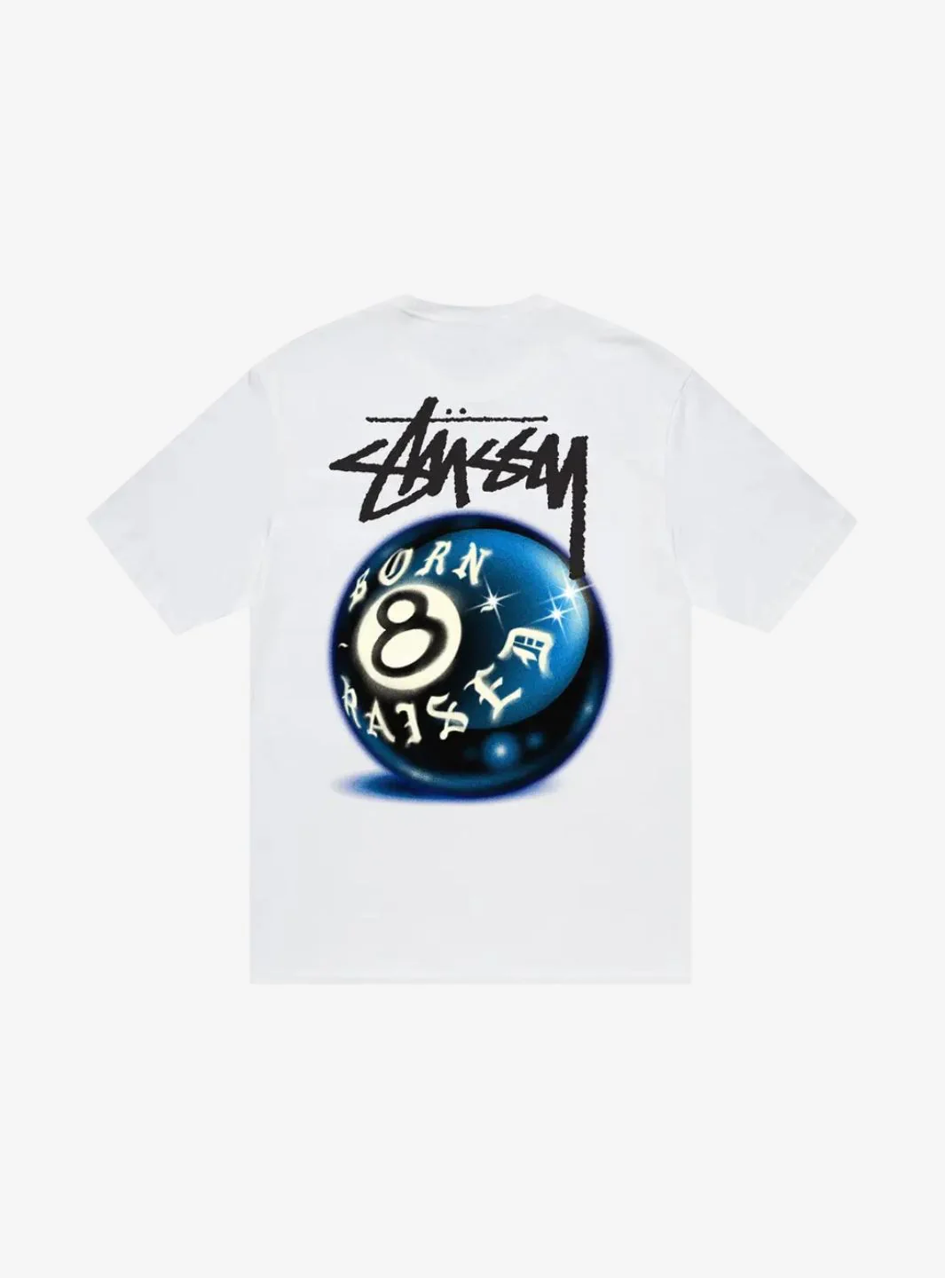 Stussy Born X Raised 8 Ball T-Shirt White