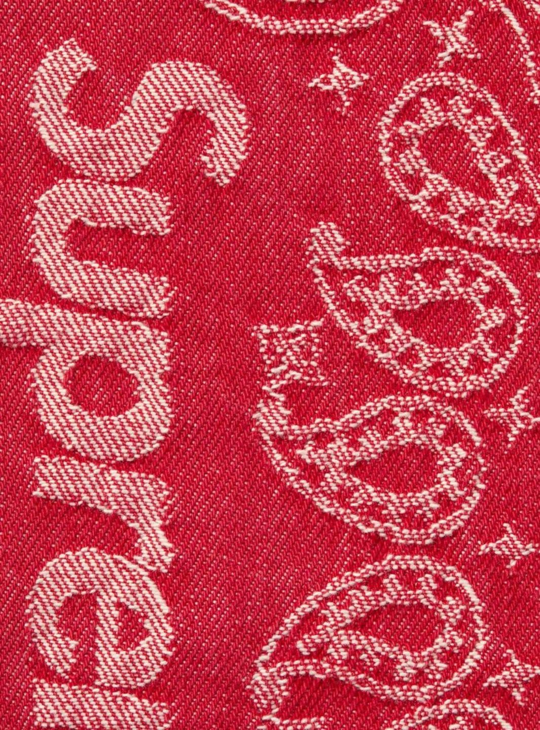 Supreme Bandana Jacquard Baggy Jeans Red - Image 5