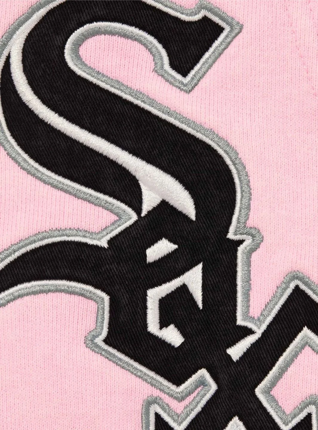 Supreme Chicago White Sox Zip Up Hooded Sweatshirt Light Pink - Image 4