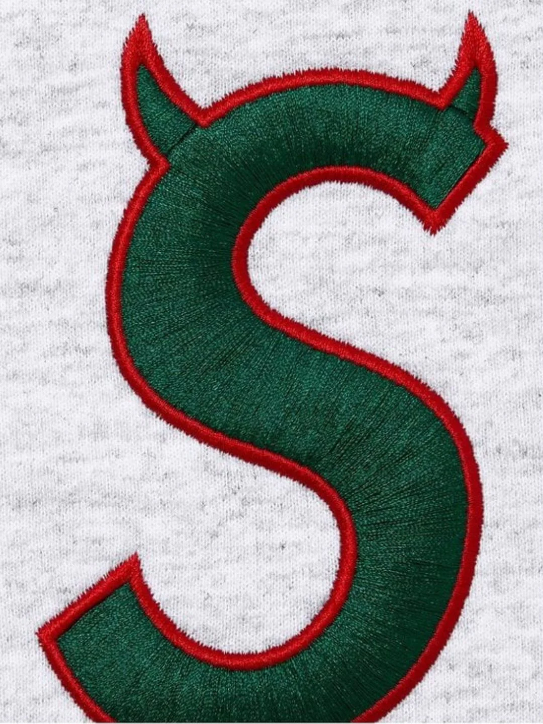 Supreme Devil S Logo Zip Up Hooded Sweatshirt Ash Grey - Image 2