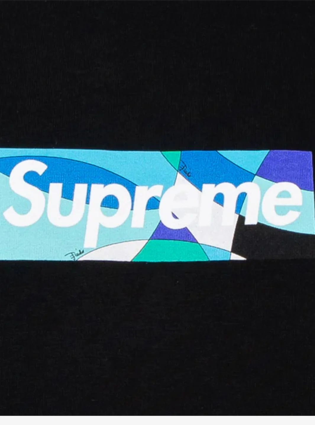 Supreme Emilio Pucci Box Logo T-Shirt Black/Blue - Image 2