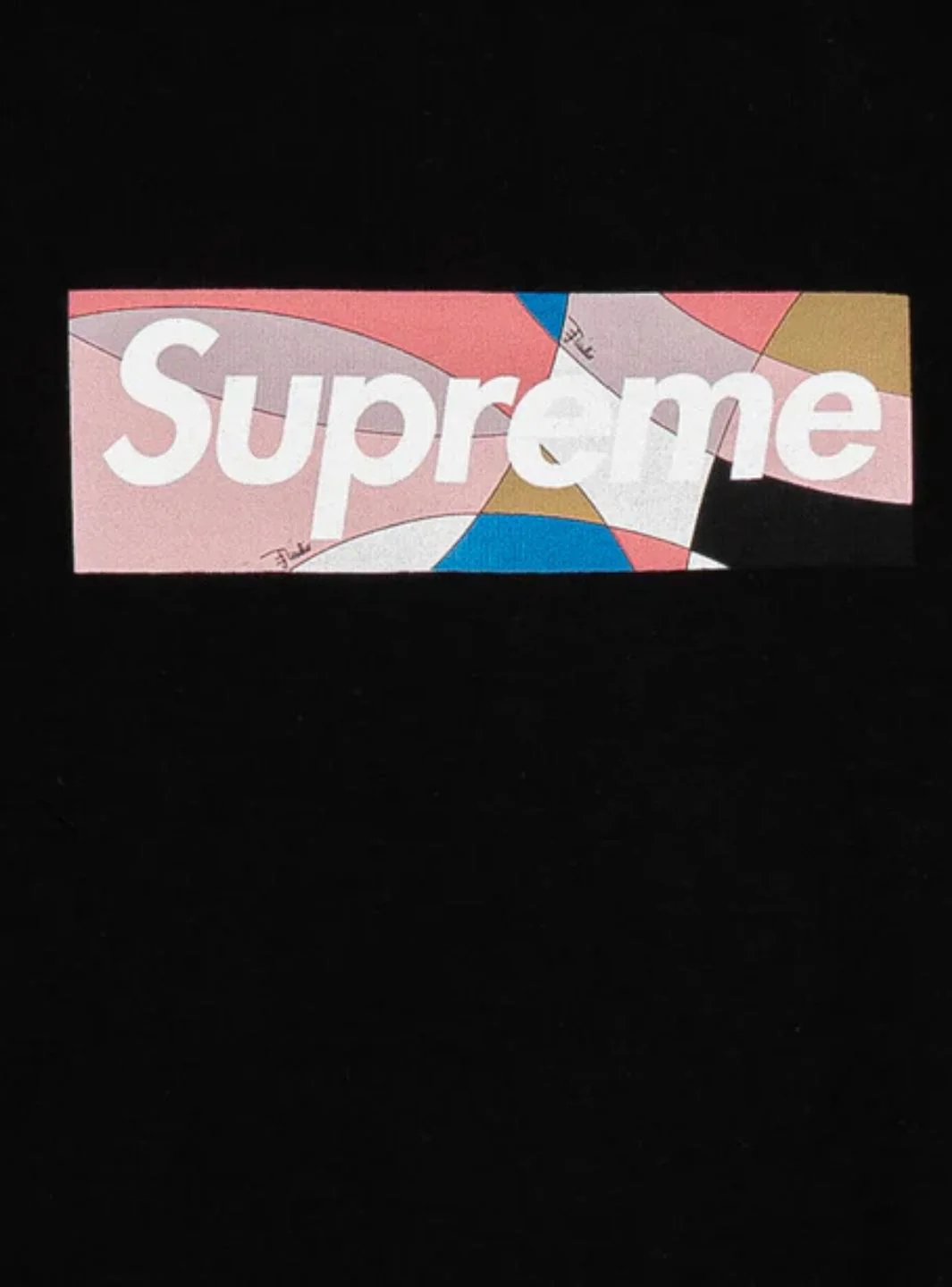Supreme Emilio Pucci Box Logo T-Shirt Black/Dusty Pink - Image 2