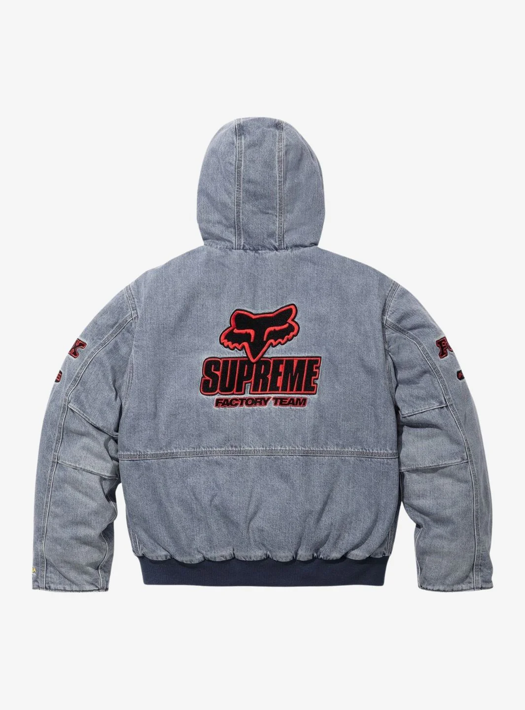 Supreme Fox Racing Hooded Work Jacket Denim - Image 3